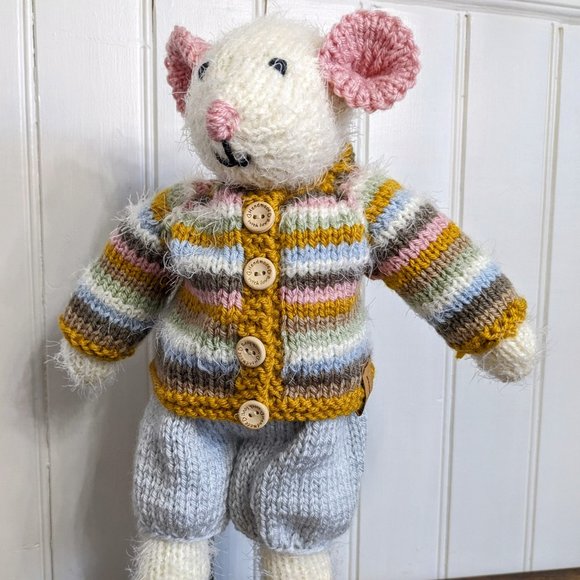 Meet George Mouse handmade tricot baby shower -birthday gift 16 inch - Picture 3 of 10